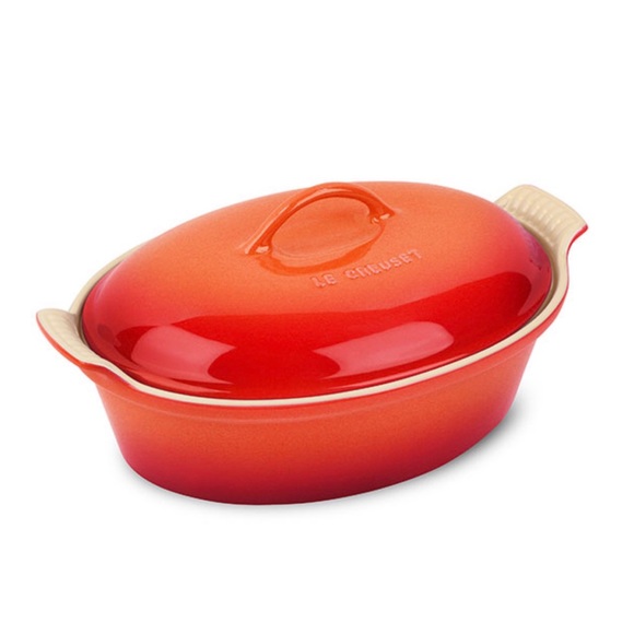 Le Creuset Kitchen Le Creuset Heritage Oval Casserole Flame Poshmark